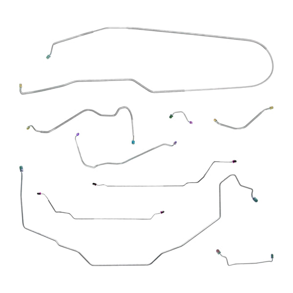 1970 Pontiac GTO Tempest LeMans Convertible Power Disc Brake Line Kit 9pc Stainless