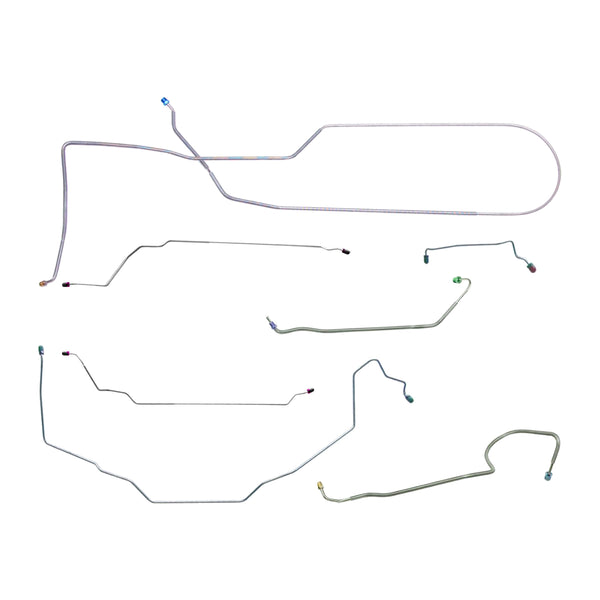 1971-72 Pontiac GTO LeMans Convertible Power Drum Complete Brake Line Kit 7pc, Stainless