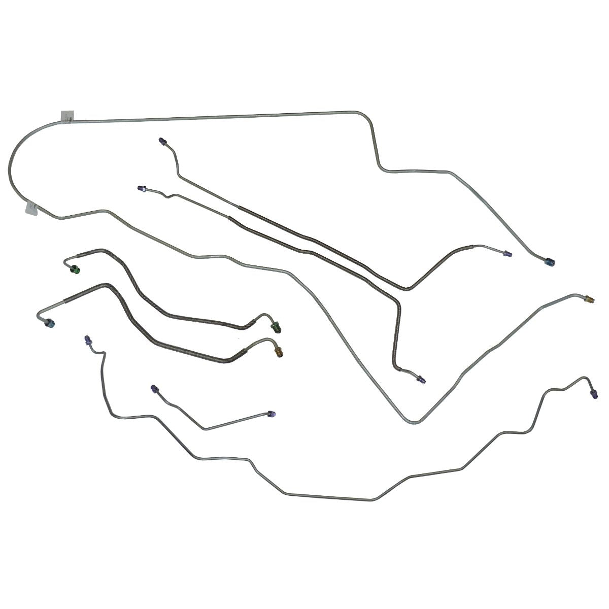 1973 Pontiac GTO/1973-75 Pontiac LeMans Manual Disc Complete Brake Line Kit 7pc, Stainless