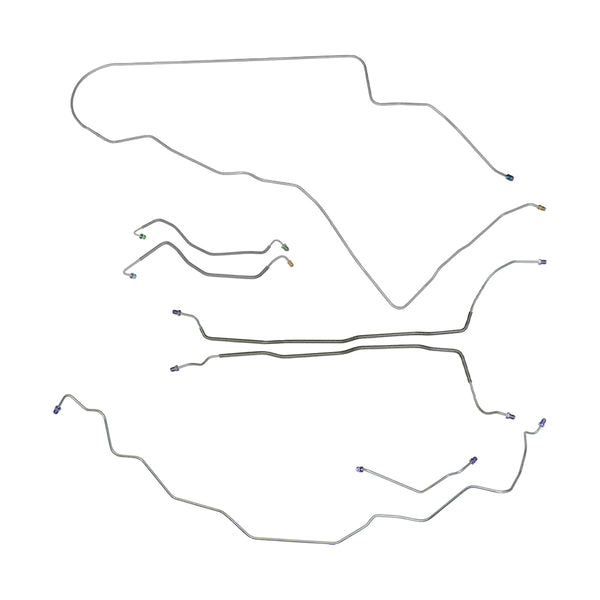 1976-77 Pontiac LeMans Manual Disc Complete Brake Line Kit 7pc, Stainless