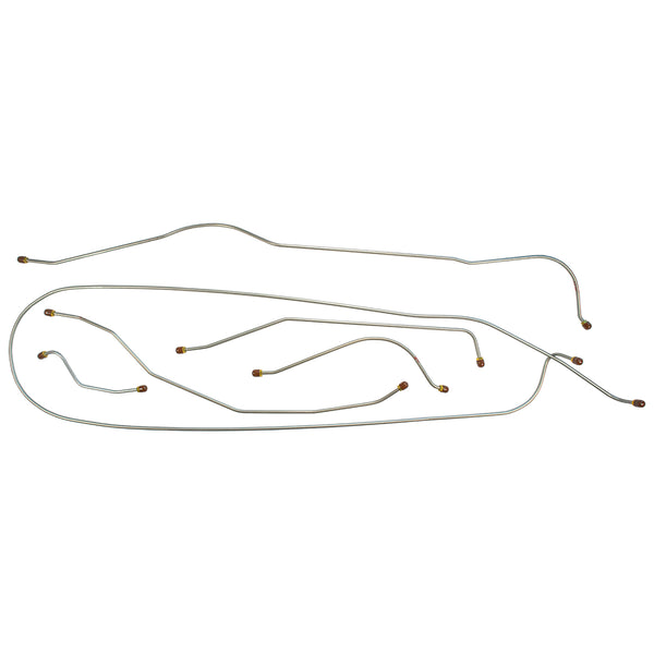 1946-48 Pontiac Streamliner/Custom Torpedo 122" WB Manual Drum Brake Line Kit 6pc, Stainless