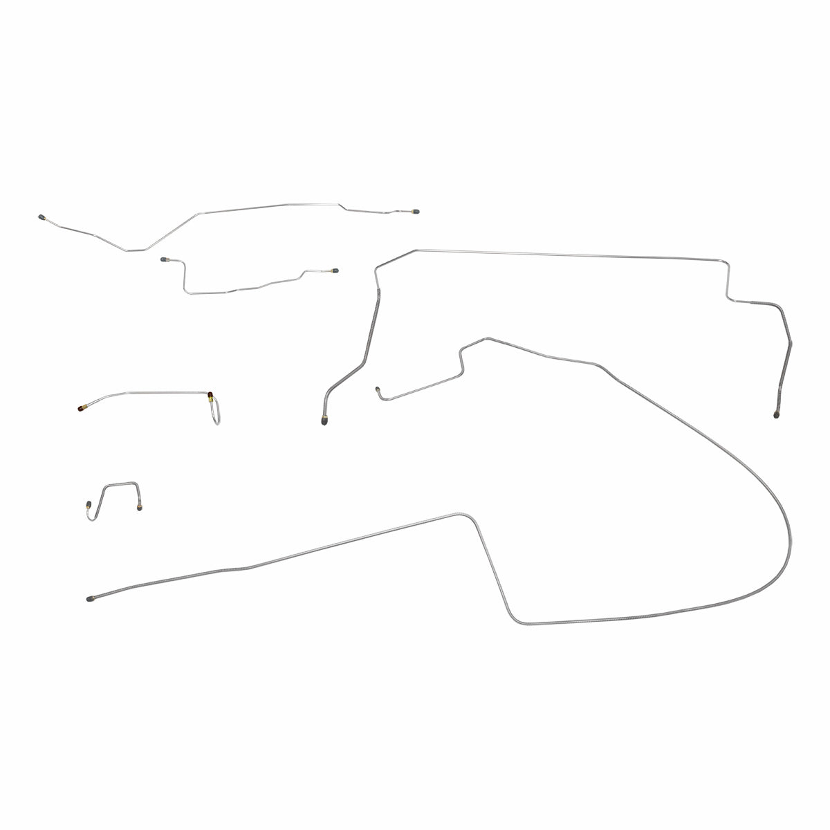 1966 Plymouth Belvedere Satellite, Straight Right Front, Dana 60 Rear Axle, Power Drum Brake Line Kit 6pc, Stainless