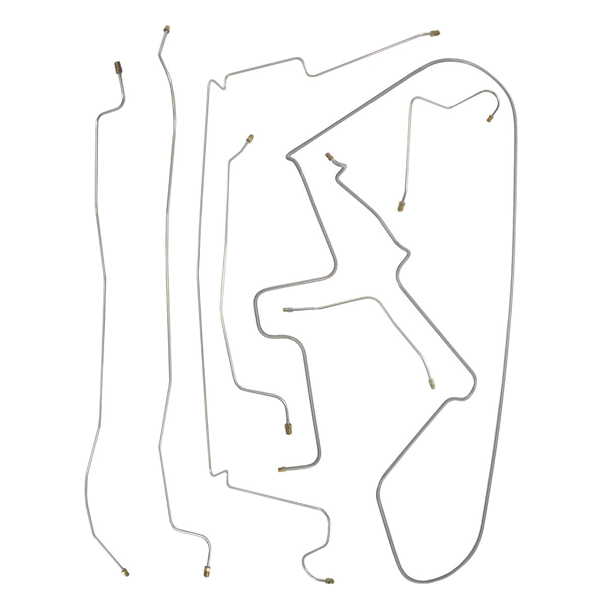 1960-61 Plymouth Savoy/Belvedere/Fury Power Drum Brake Line Kit 6pc, Stainless