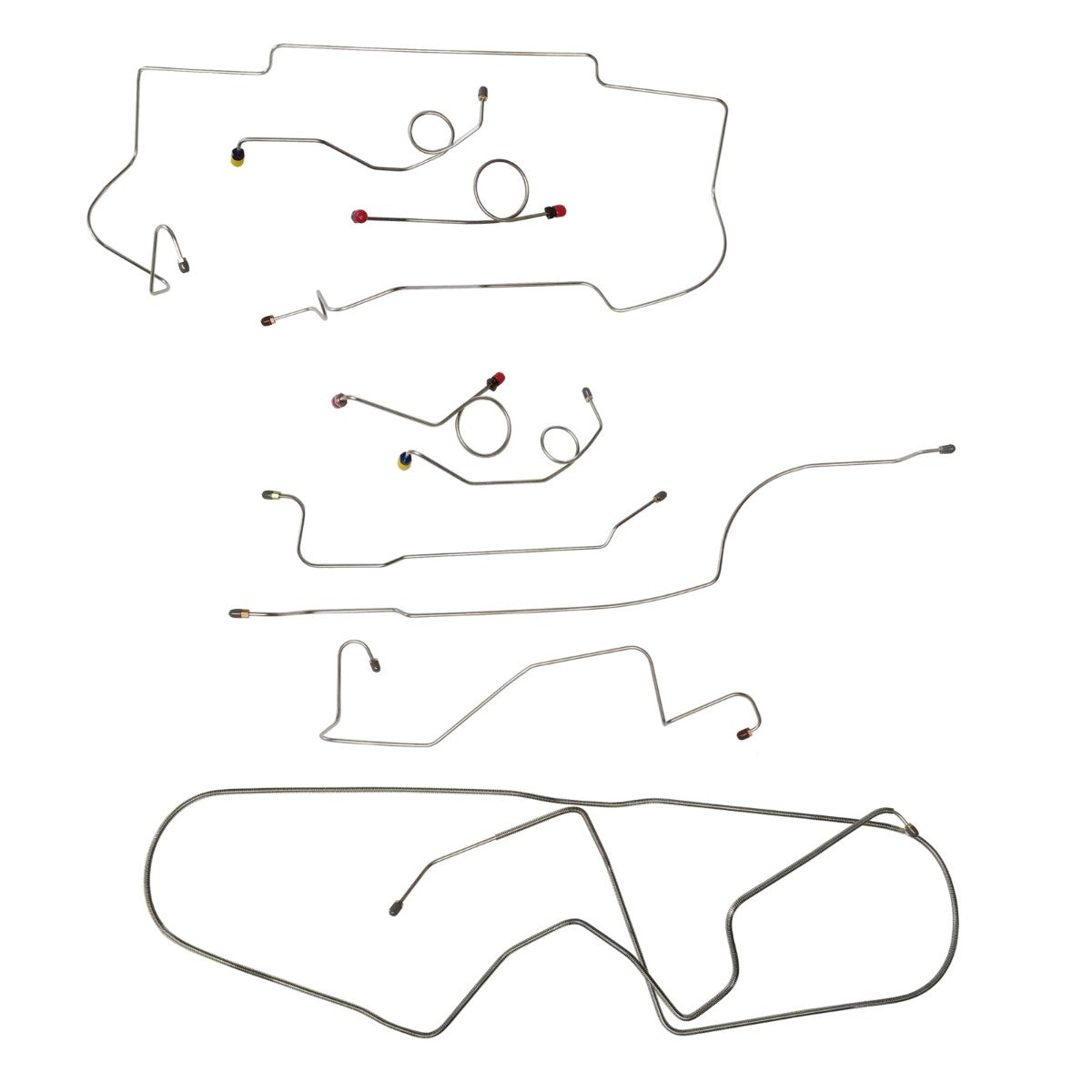 1967 Plymouth Fury I/II/III/Sport Fury Manual Drum Brake Line Kit 6pc, Stainless