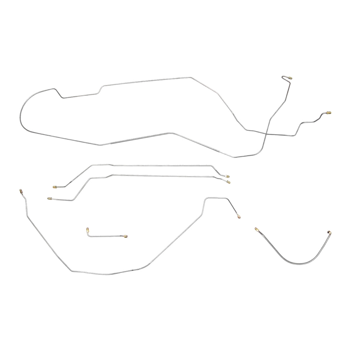1954-55 Packard Drum Brake Line Kit, 7pc, Stainless