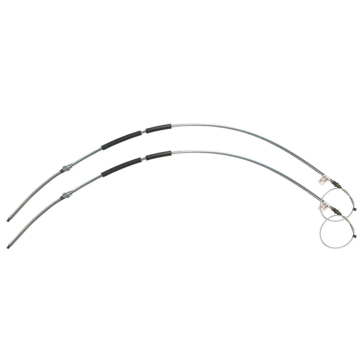 1972 Ford F-250 2WD Long Bed Rear Parking Brake Cable Pair, Stainless