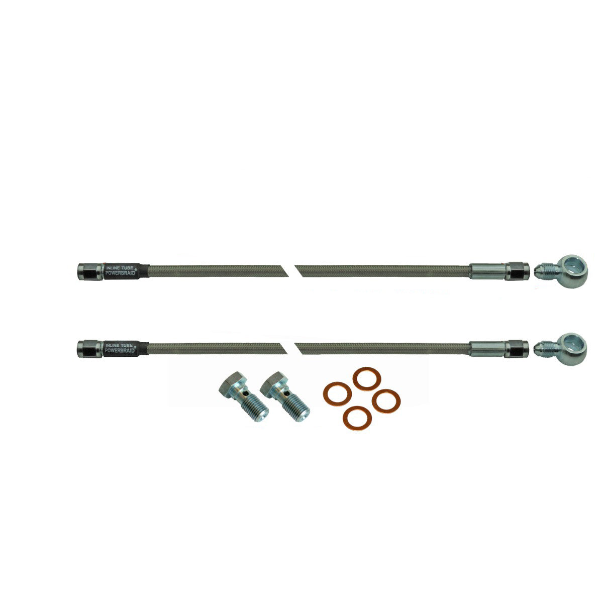 21" Stainless Braided Flex Hose -3an Female to 10mm X 1.5 Banjo And Bolts