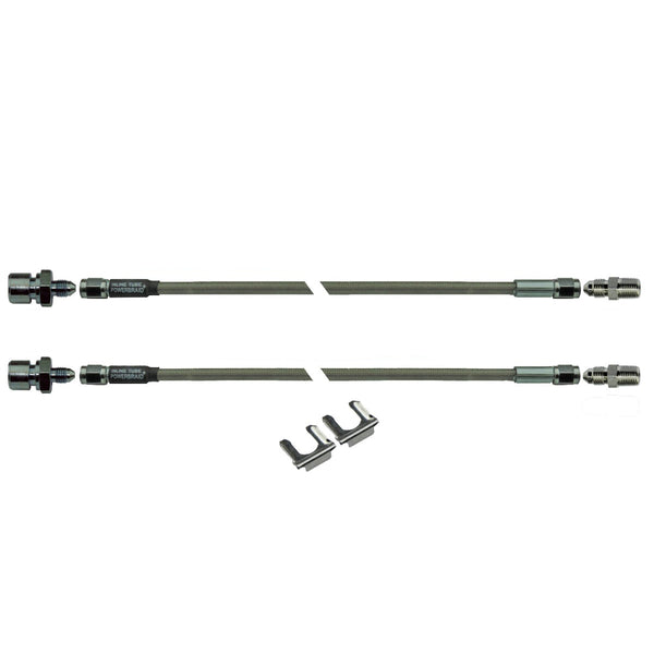 Pair Of Stainless Steel Flex Hose 12" 3/8"-24 Female 1/8" Pipe Male