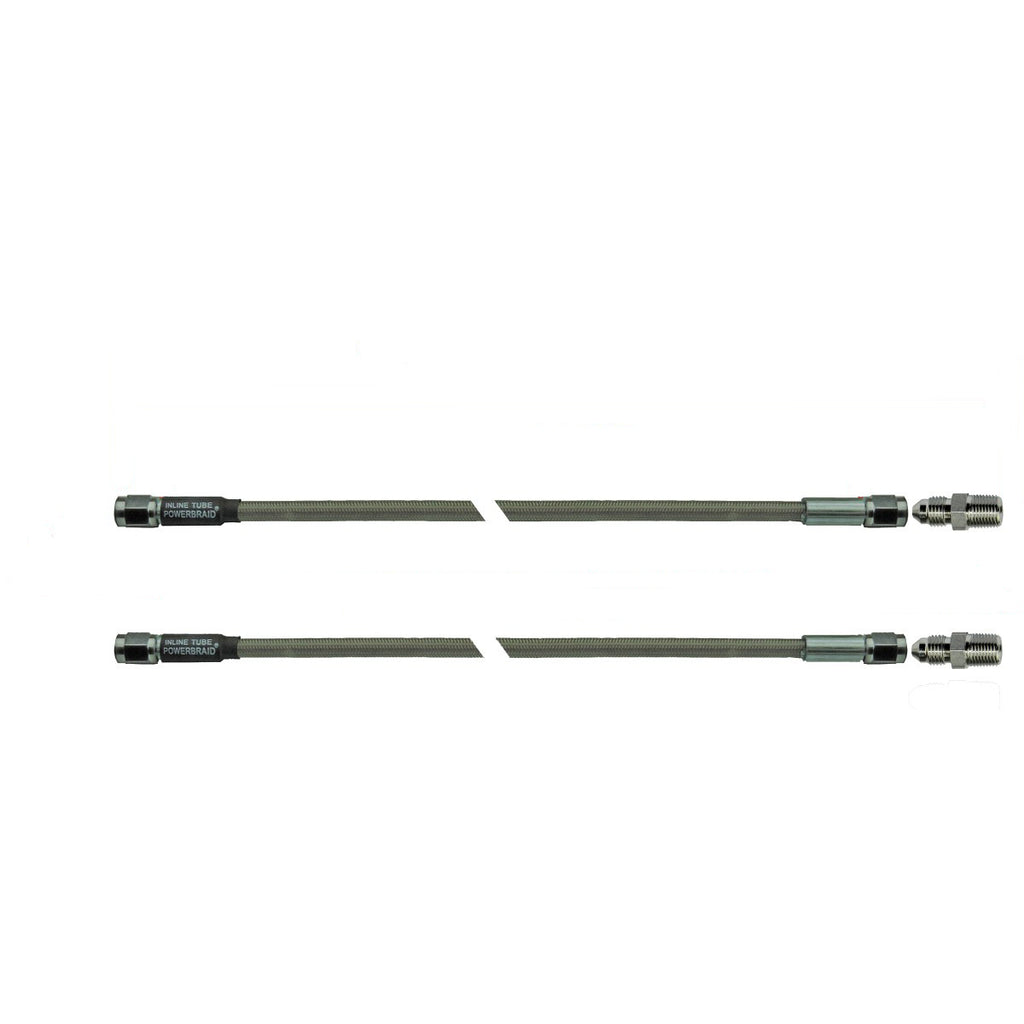 Pair Of Stainless Steel Flex Hose 12" 3an Female to 1/8" Pipe Male