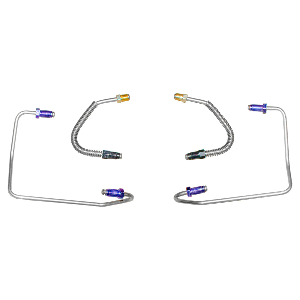 1963-64 Studebaker Lark Disc Caliper Brake Lines w/Transfer Tubes 4pc, Stainless