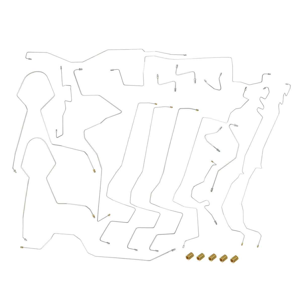 2005-08 Toyota Tacoma Complete Brake LIne Kit Double Cab Short Bed No Stability Control 19pc Stainless
