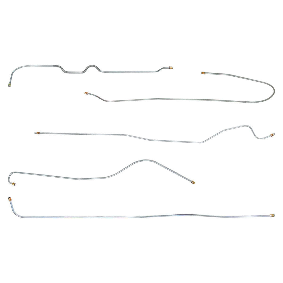 1936-37 Studebaker Dictator Coupe Manual Drum Brake Line Kit 5pc, OE Steel