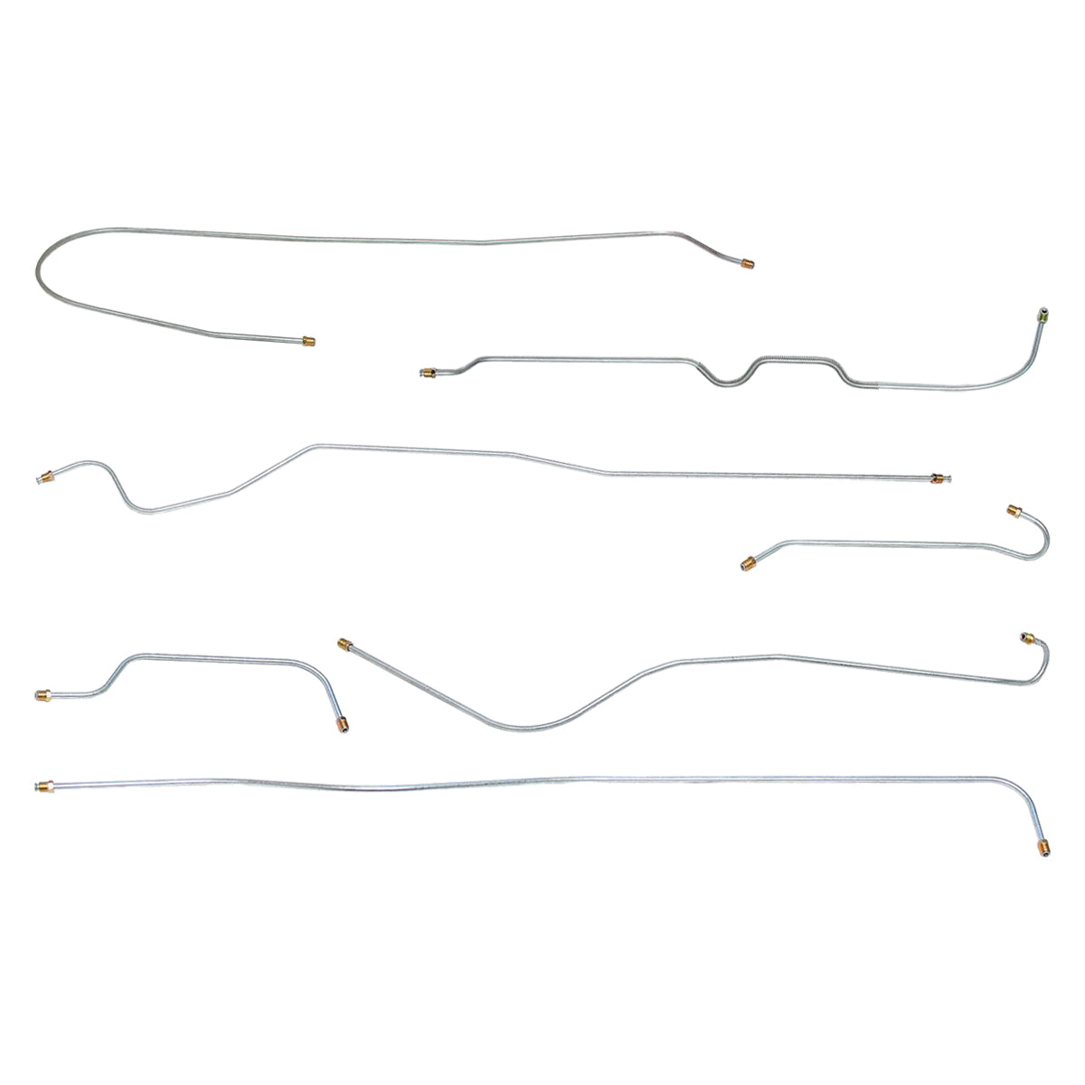 1951-52 Studebaker Champion w/o Hill-Holder Manual Drum Brake Line Kit 6pc, OE Steel
