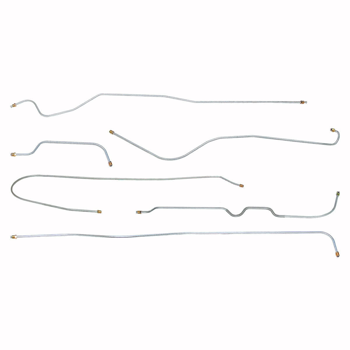 1951-52 Studebaker Champion w/Hill Holder Manual Drum Brake Line Kit 6pc, OE Steel