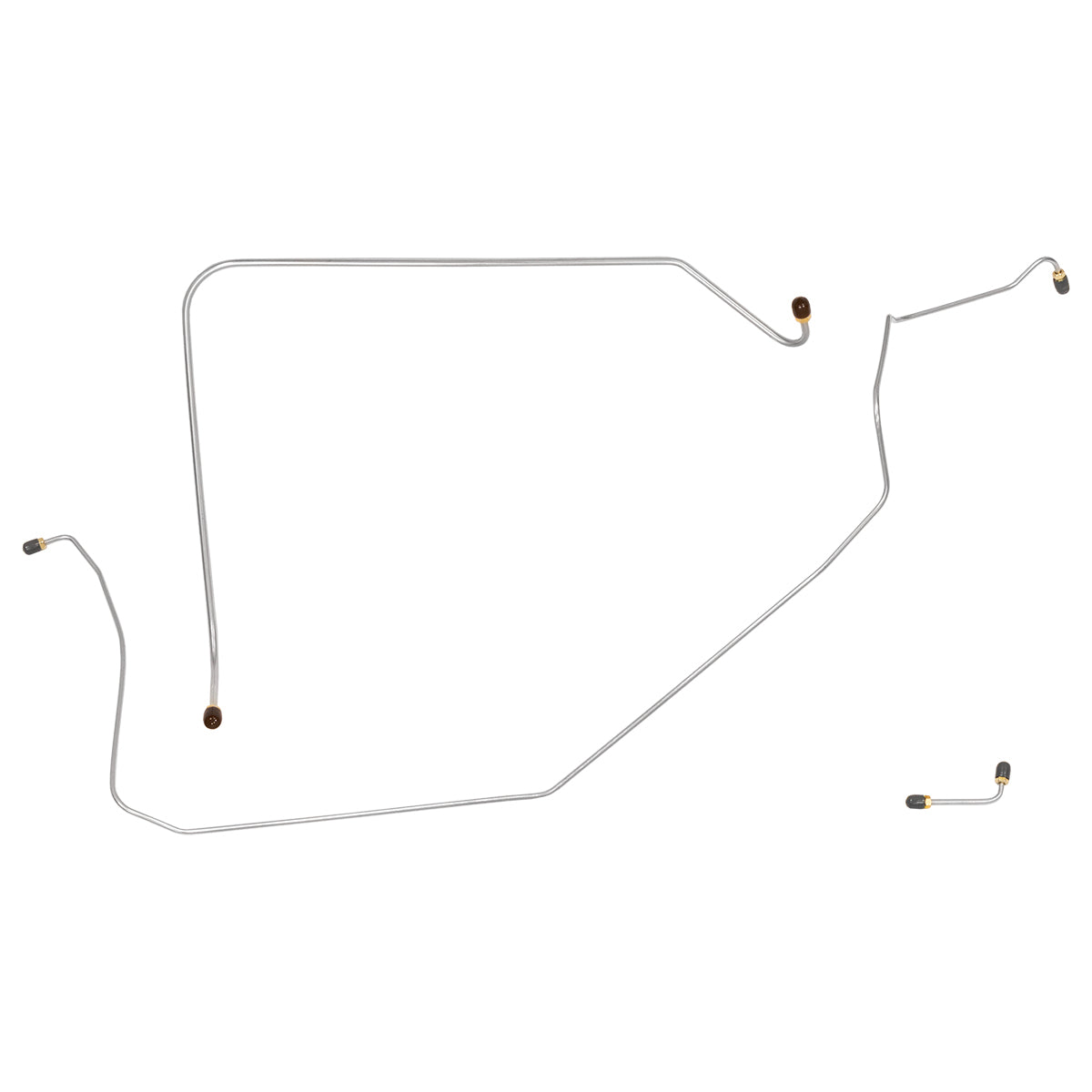 1963-64 Chevrolet Corvette Manual Brake Front Brake Line Kit, 3pc Stainless