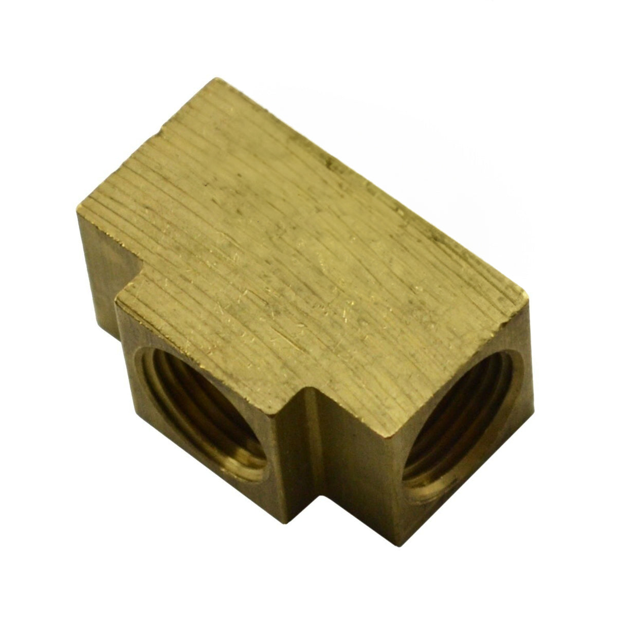 Brass Tee 5/8"-18 Female Inv Flare All Sides for 3/8" Tube