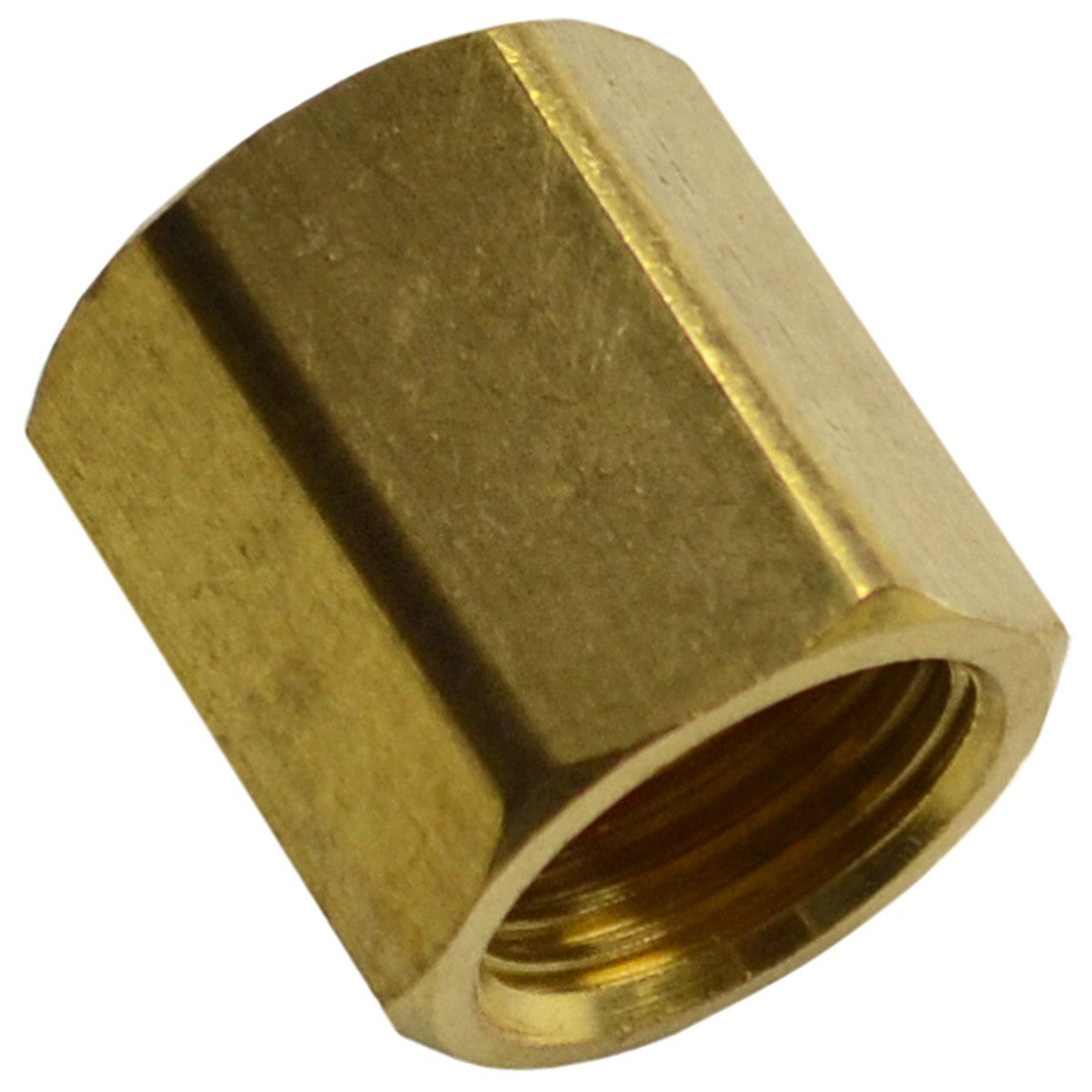 Brass Tube Union, 7/16"-24 Female Thread Both Sides 1/4" Tube