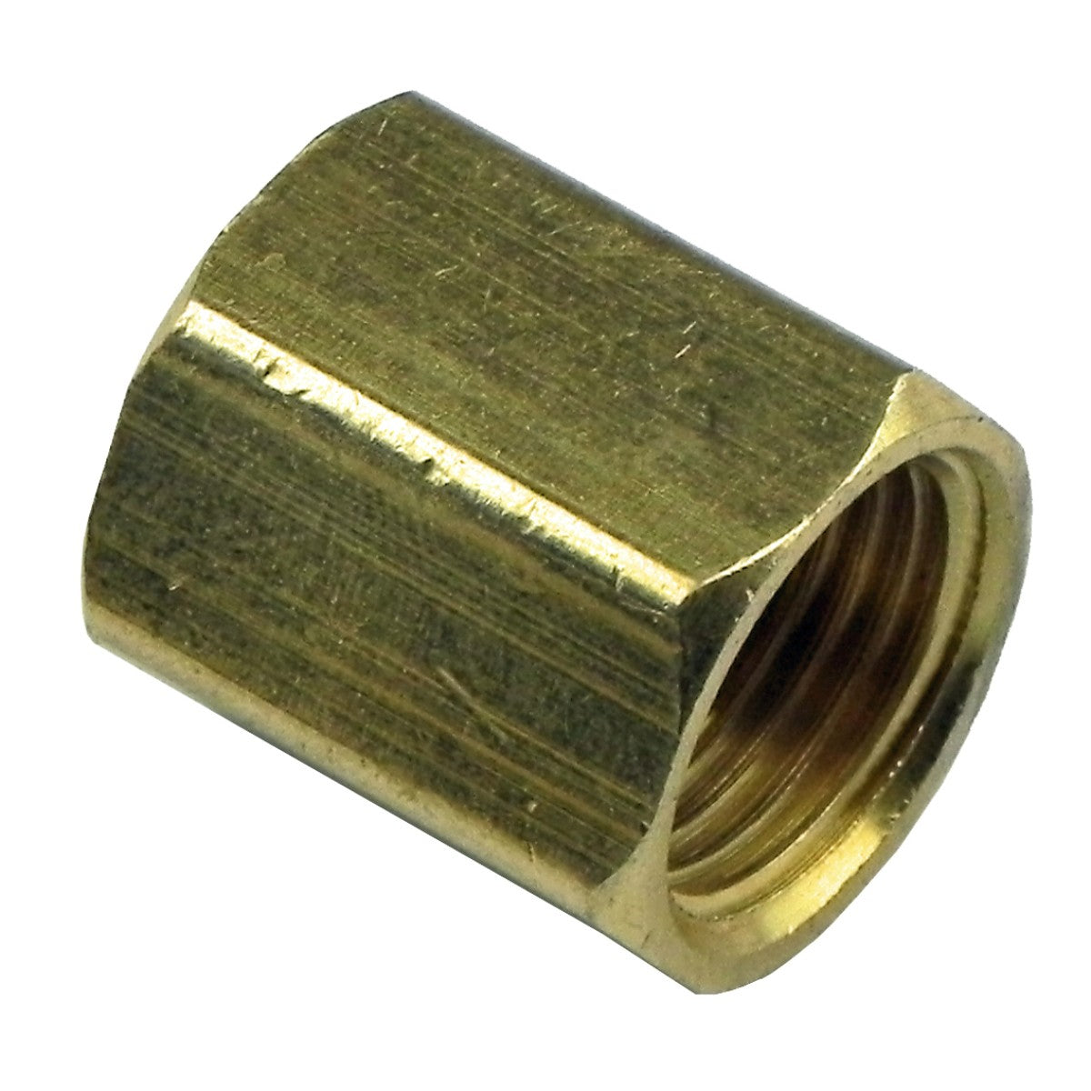 Brass Tube Union, 1/2"-20 Female Thread Both Sides 5/16" Tube