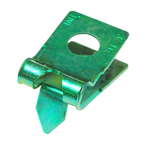 Brake and Fuel Line Clip Double R Style 3/16" with Tab Green Zinc 1pc