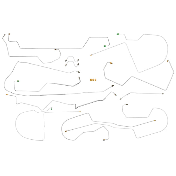1996-99 Pontiac Bonneville Front Disc/Rear Drum with ABS & Traction Control (Side of ABS) Brake Line Kit 13pc, OE Steel