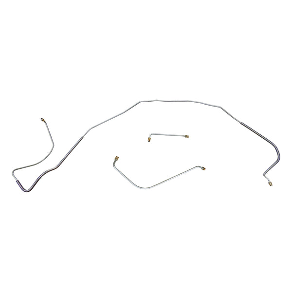 1966 Chevrolet Chevelle Malibu Power Drum Front Brake Line Kit 3pc, SS Only, Stainless