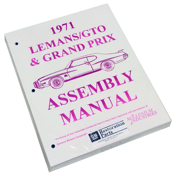 1971 Pontiac Lemans GTO Factory Assembly Manual