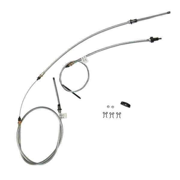 1966-67 Chevrolet Chevy II Complete Parking Brake Cable Kit, OE Steel