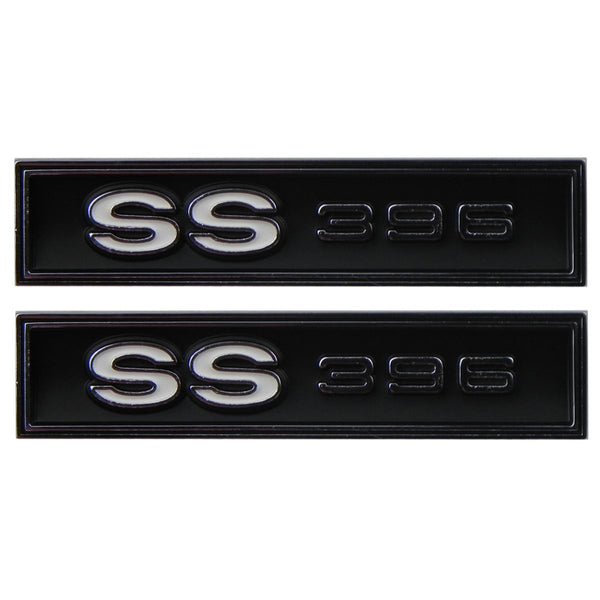1969 Chevrolet Chevelle El Camino "SS 396" Door Panel Emblems With Mounting Clips 2pc