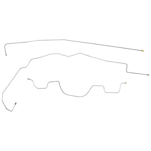 1998-01 Ford Explorer 4X4 with 4 Wheel ABS Power Disc Mid Chassis Brake Line Kit, 3pc + Union Stainless