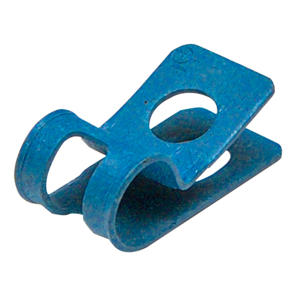 Brake and Fuel Line Clip Single R Style 3/8" Painted Blue 1pc