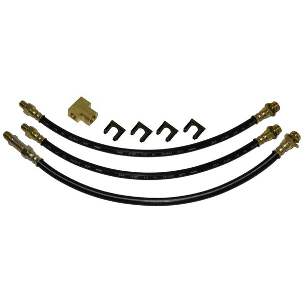 1955-57 Pontiac Front Drum / Rear Drum 3 hose Kit. This is for cars with factory drum brakes. 8pc
