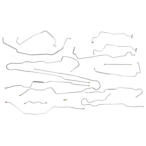 1999-03 Ford F250 F350 4WD Single or Dual Rear Axle All Cabs All Beds Four Wheel ABS Complete Brake Line Kit 13pc, Stainless