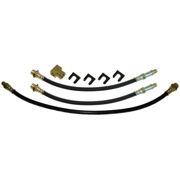 1961-63 Oldsmobile Cutlass Front Drum / Rear Drum 3 hose Kit. This is for cars with factory drum brakes. 8 pc