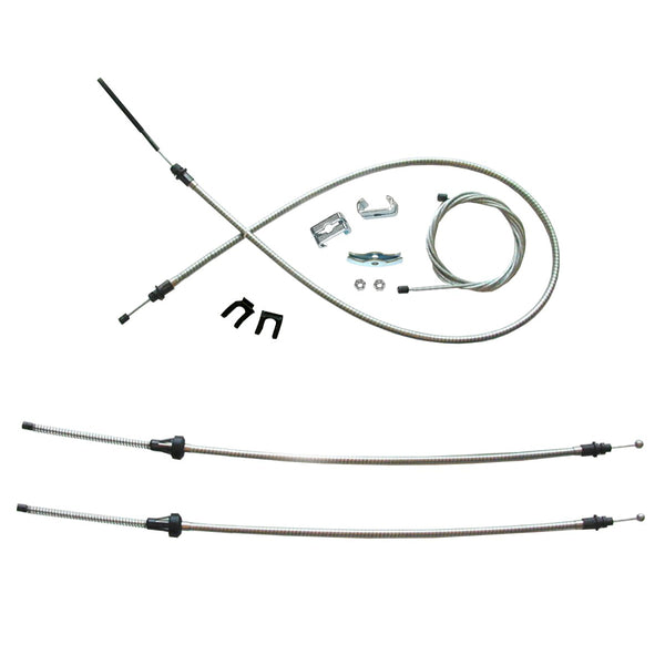 1963-65 Plymouth A-Body Complete Parking Brake Cable Kit, OE Steel