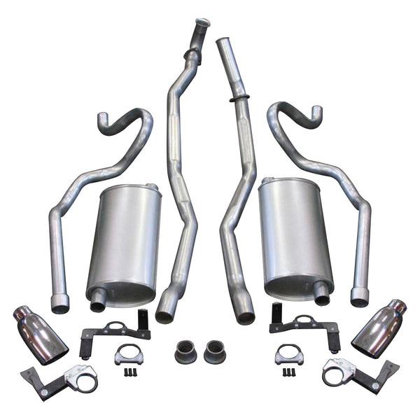 1970-72 Chevrolet Chevelle Complete Exhaust System For Big Block 2-1/2" Head Pipes 2" Straight Tail Pipes w/ Chrome Tips