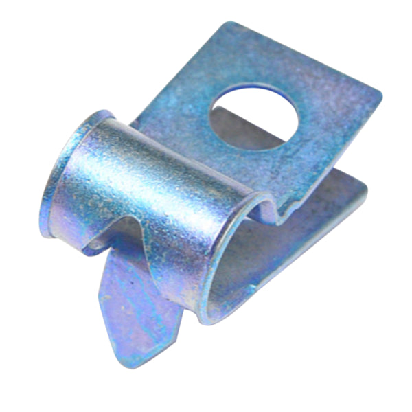 Brake and Fuel Line Clip Single R Style 3/8" with Tab Blue Zinc 1pc