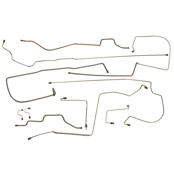 1993-94 Jeep Wrangler YJ w/ABS Complete Power Brake Line Kit 11pc, Stainless