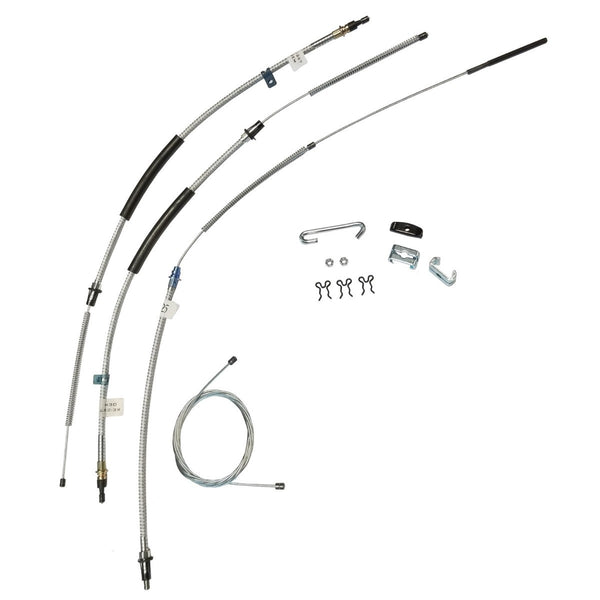 1967-70 Chevrolet Impala T-350, Powerglide, Or Manual Transmission Complete Brake Cable Kit Stainless