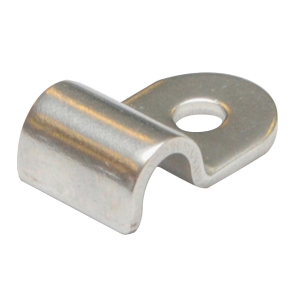 Brake and Fuel Line Clamp, Street Rod Clip Single 1/4" Tube Stainless .600 Wide .200 Hole, 1PC Clamp Only