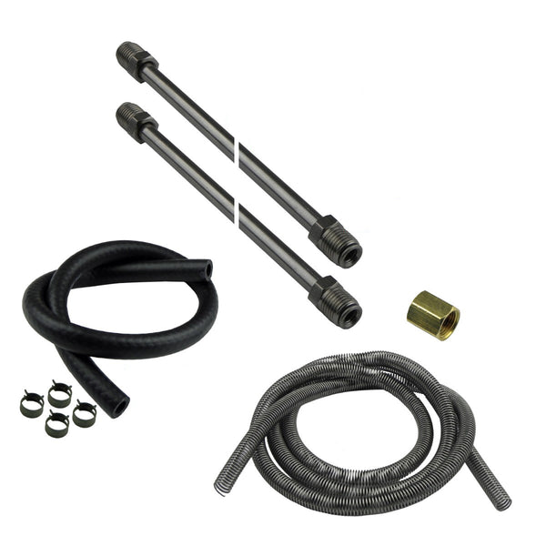 DIY Fuel Line Plumbing Kit with 3/8" Tube & Hardware, Stainless