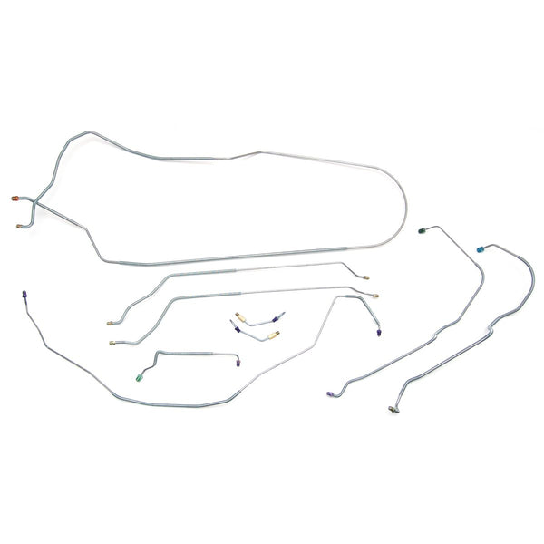 1968 Chevrolet Chevelle SS (Only) Convertible Power Drum Brake Line Kit w/Wheel Lines 9pc, OE Steel