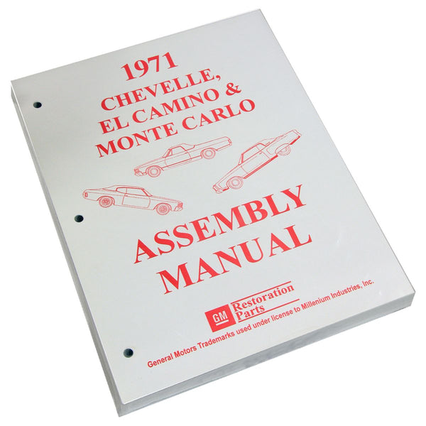 1971 Chevrolet Chevelle El Camino Factory Assembly Manual