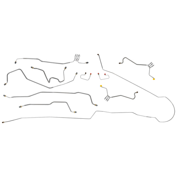 1982-88 Chevrolet GMC S10 15 2WD Ext. Cab Short Bed Std. Cab Long Bed Power Disc Brake Line Kit 9pc, Stainless
