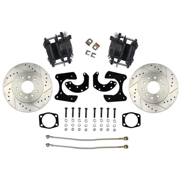 Ford New Torino Style Rear Disc Conversion Kit w/Cross-Drilled and Slotted Rotors w/o E-Brake Cable Brackets