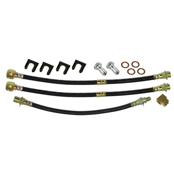 1966-67 Chevrolet Chevy II 3 Brake Hose Kit Front Disc Conversion With 7/16 Caliper 14pc
