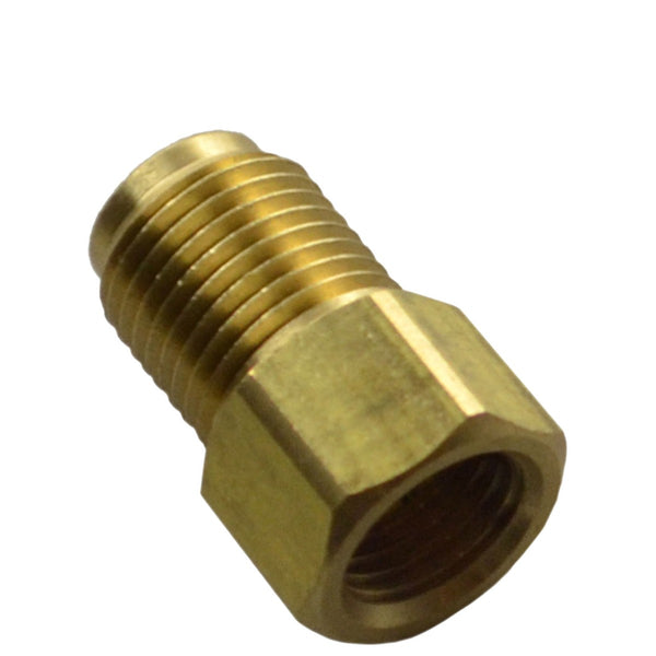 Brass Adapter  Male 7/16"-24 Inverted, Female 3/8"-24 Inverted