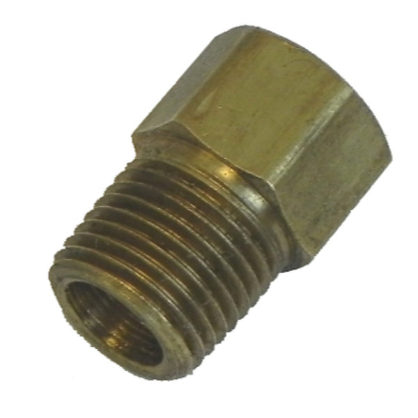 Brass Adapter Male 1/8" Pipe To Female 3/8"-24 Inverted Flare