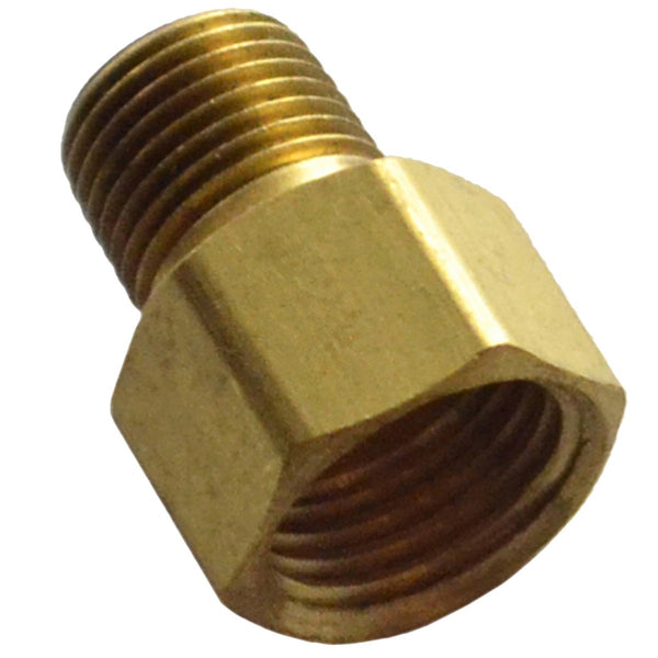 Brass Adapter Male 1/8" Pipe To Female 1/2-20 Inverted Flare