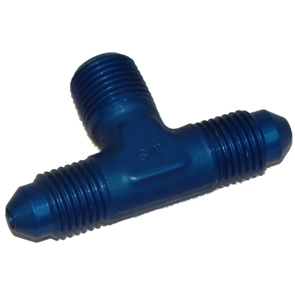 1/8" Pipe to -3AN Tee - Alum, Blue