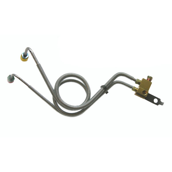 1964-65 GM A-Body Manual Brake Dual-Reservoir Master Conversion Block with Master Cylinder Lines